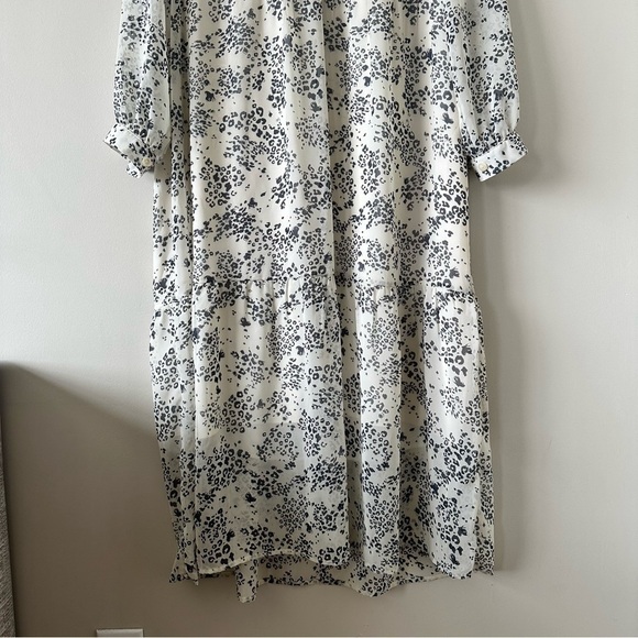 Park & Fifth-Printed Mock Neck Sheer Sleeve Spring/ Summer Dress (Size:Small) - Picture 11 of 15